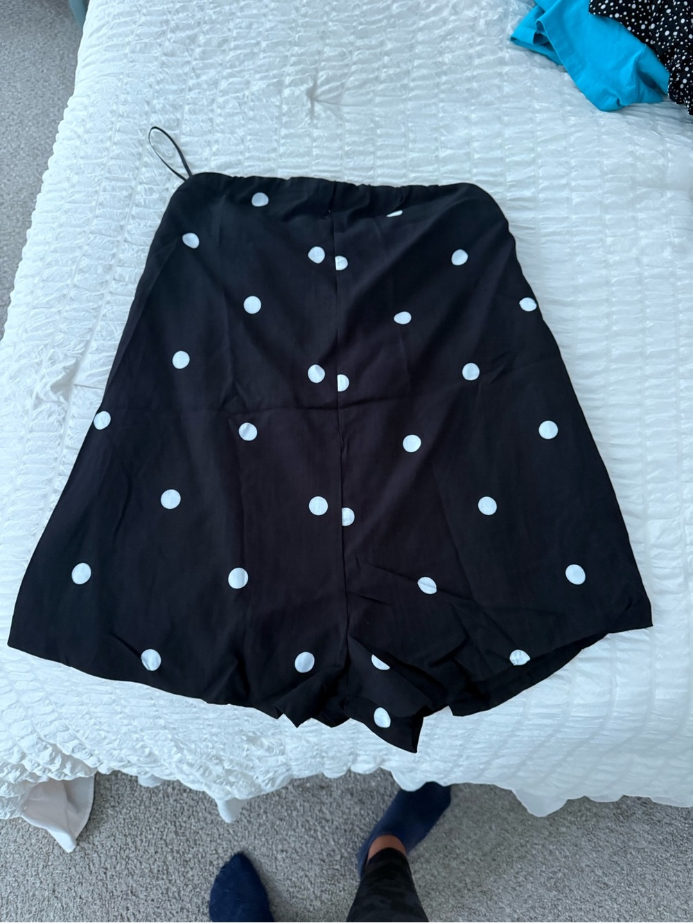 Black and white polka dot romper